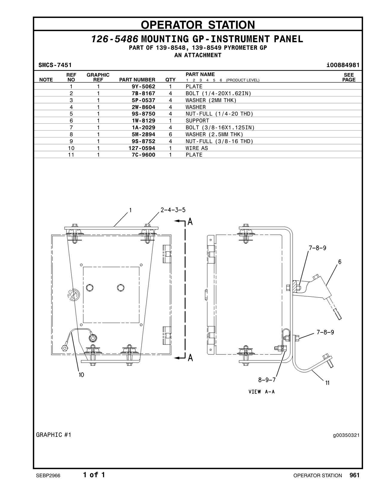7C-9600 PLATE CAT parts manual diagram