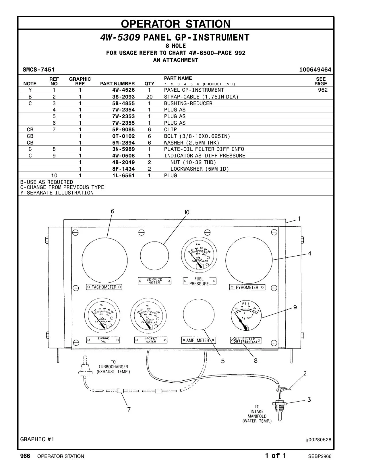 4W-4526 - PANEL GP-INSTRUMENT