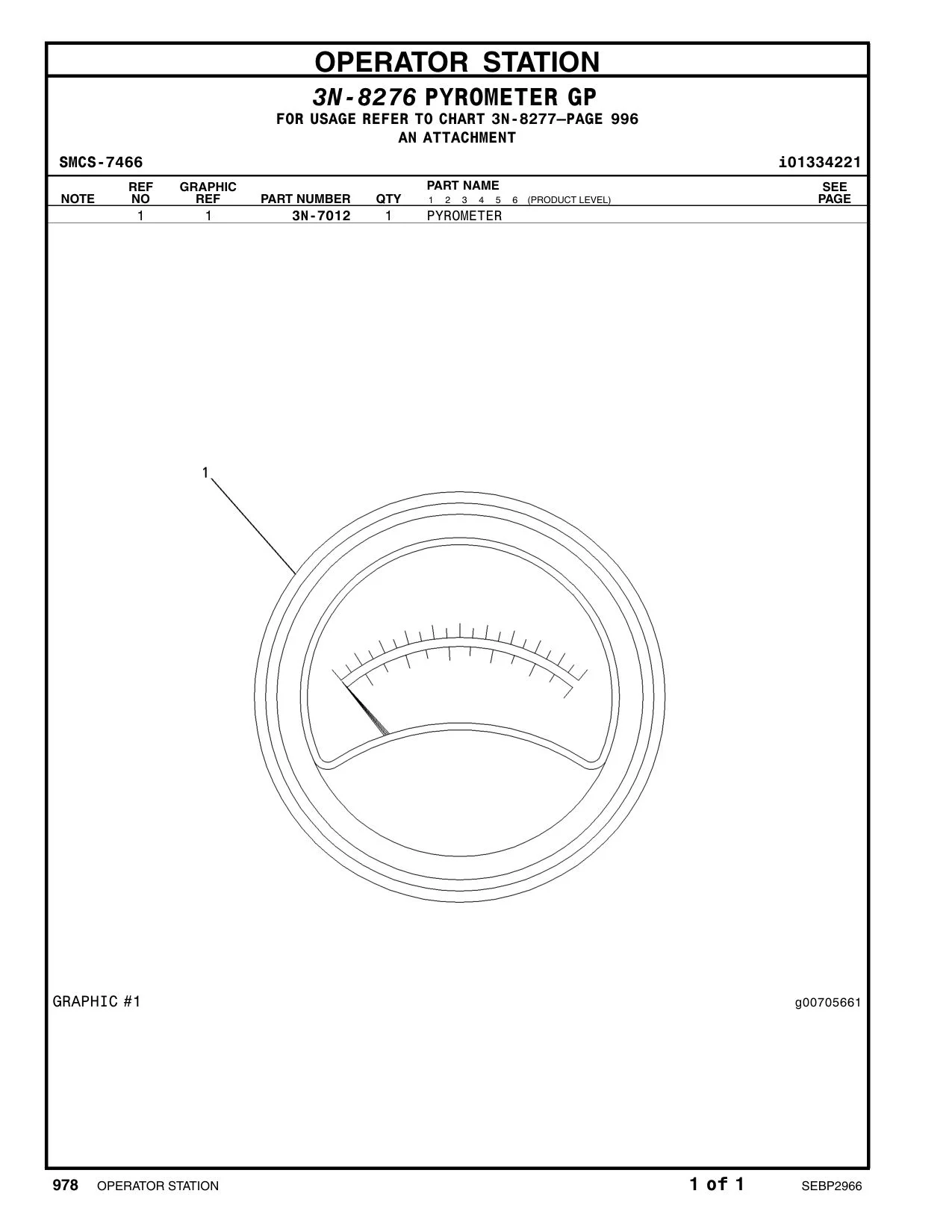 3N-7012 PYROMETER CAT parts manual diagram