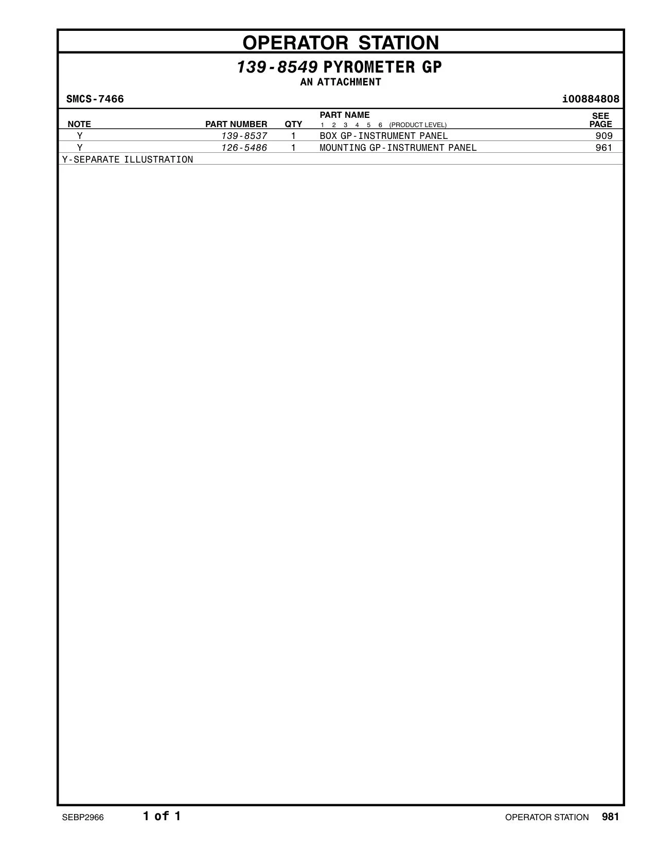 139-8537 - BOX GP-INSTRUMENT PANEL