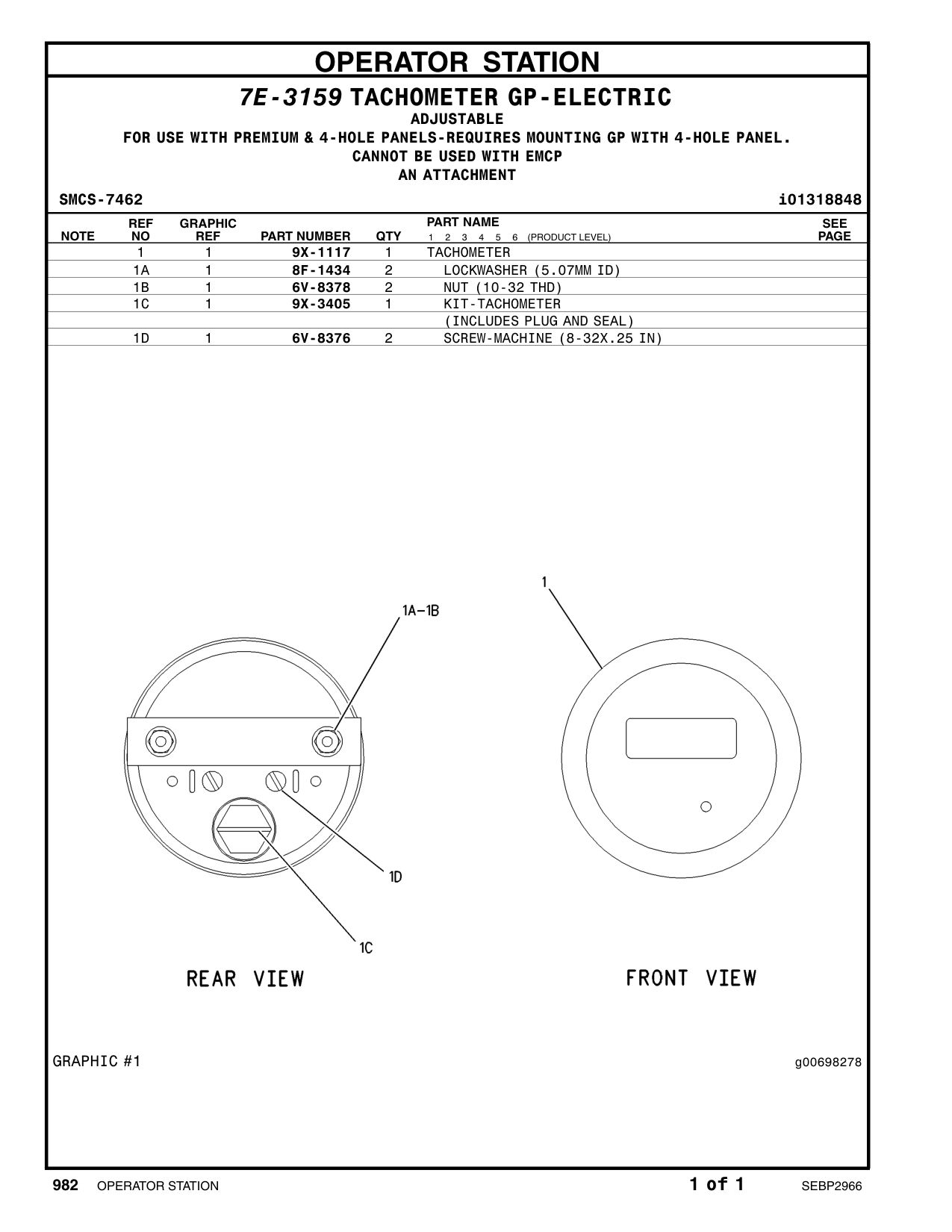 9X-1117 - TACHOMETER