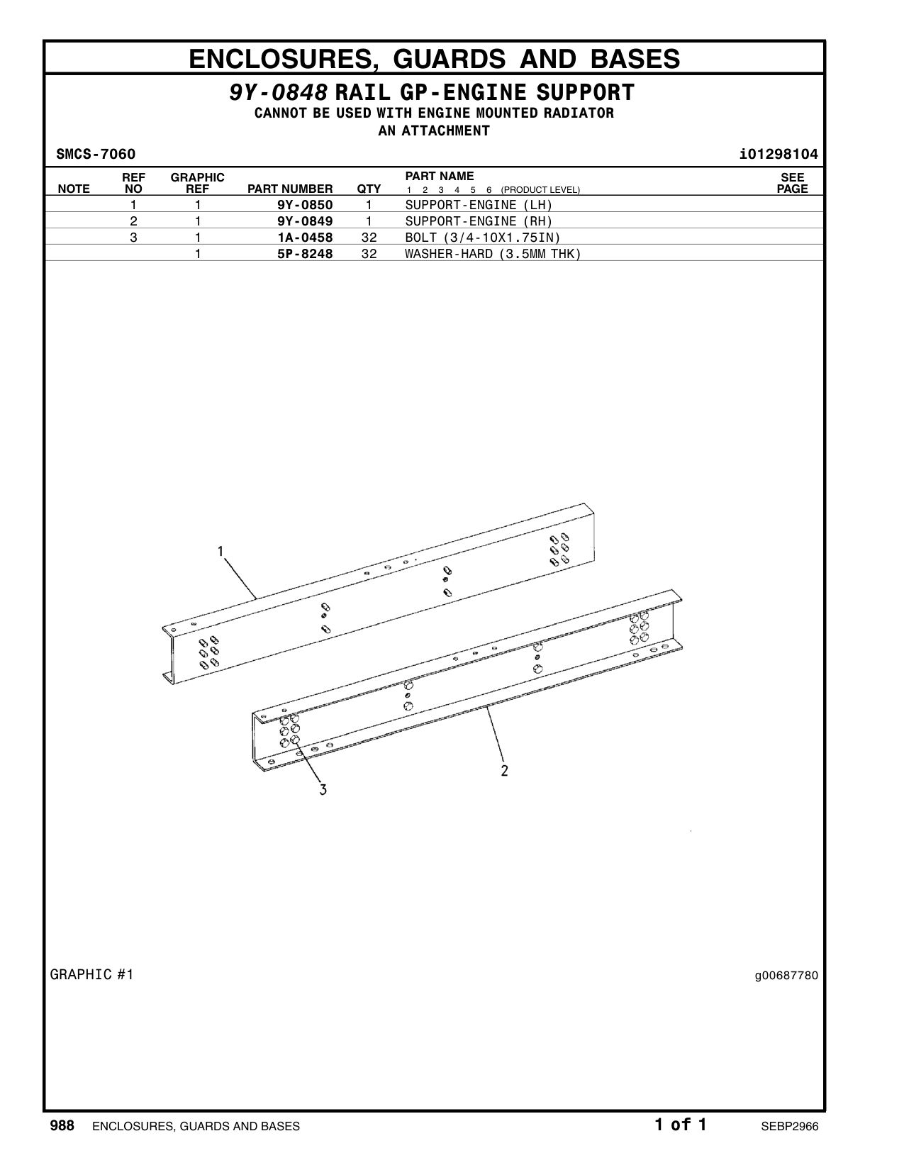 9Y-0850 - SUPPORT-ENGINE (LH)