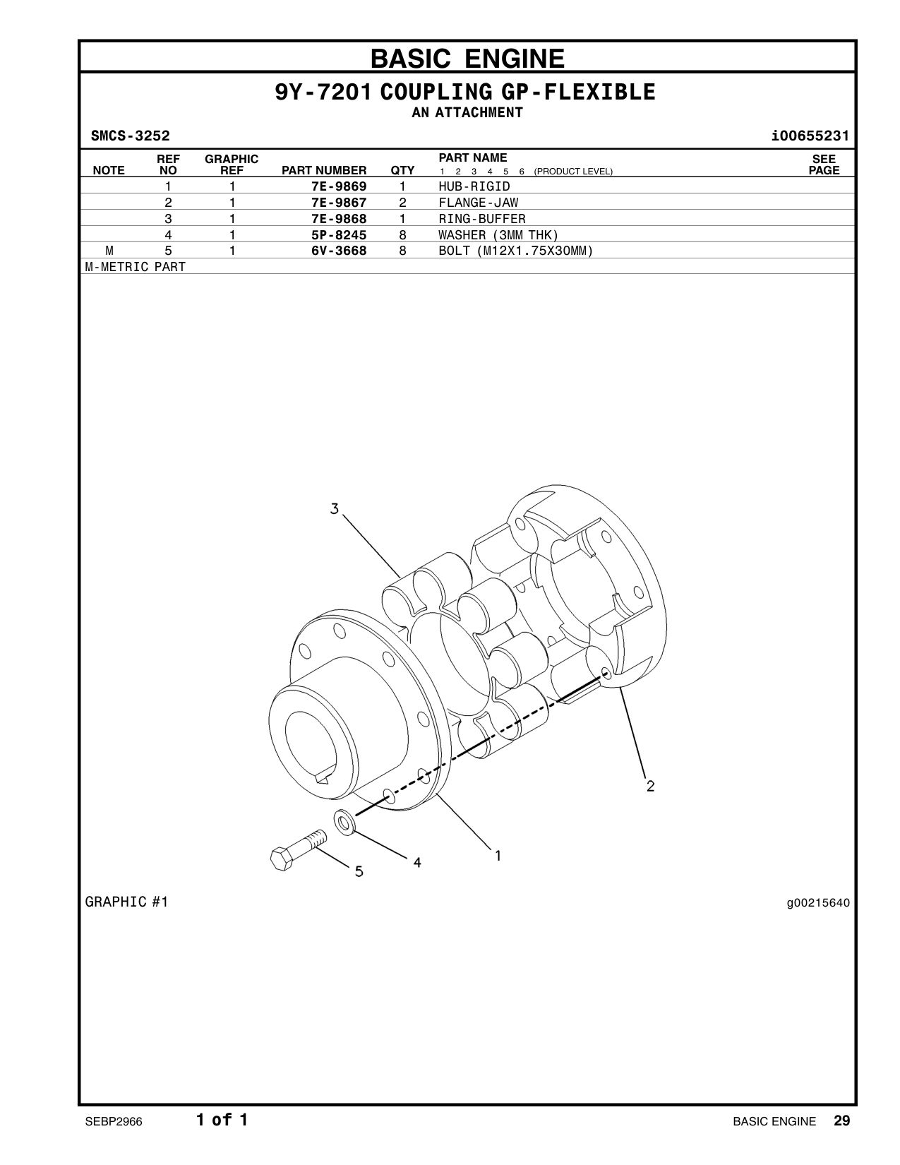 7E-9869 HUB-RIGID CAT parts manual diagram