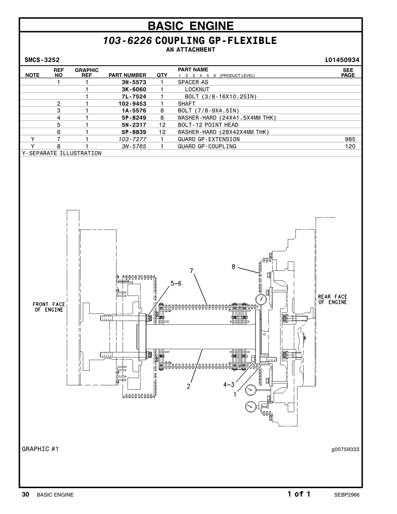 1A-5576 BOLT (7/8-9X4.5-IN) CAT parts manual diagram