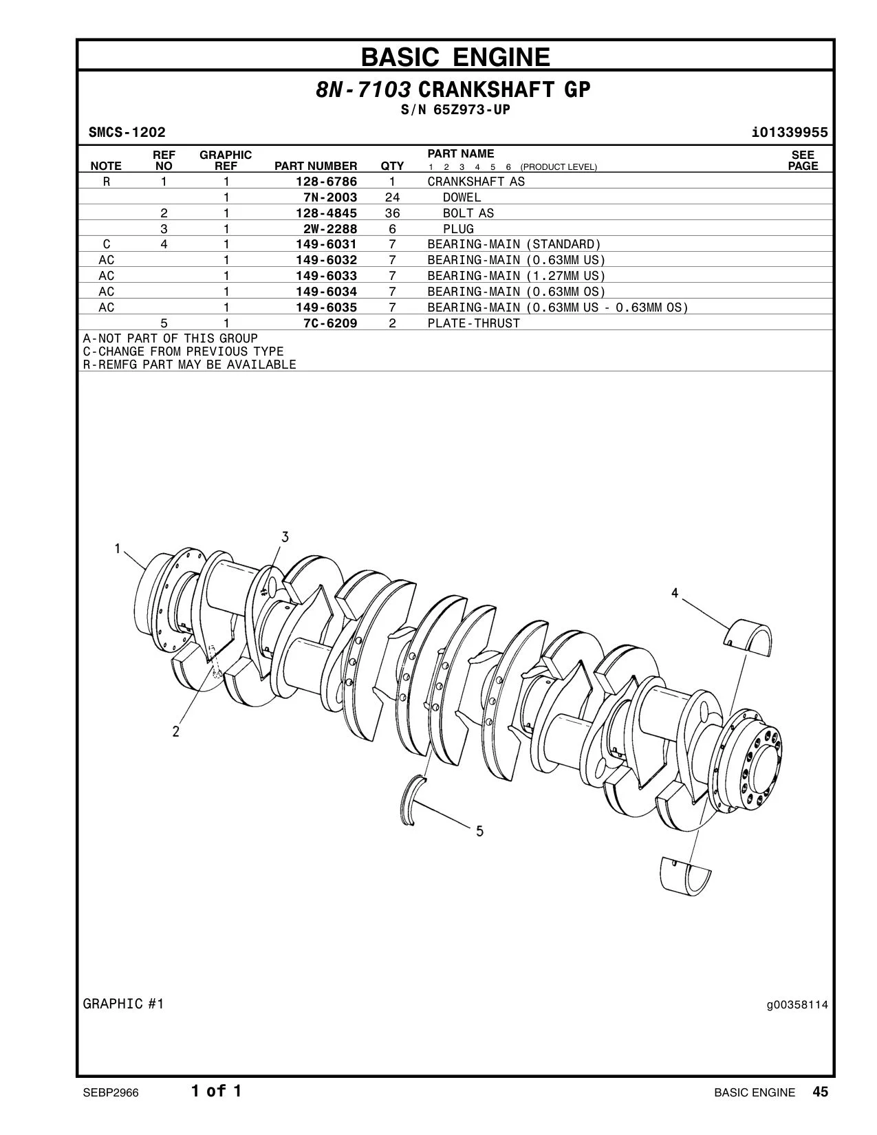 149-6032 - BEARING-MAIN (0.63MM US)