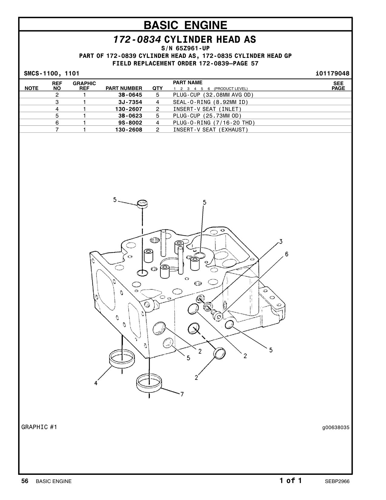 130-2608 - INSERT-V SEAT (EXHAUST)