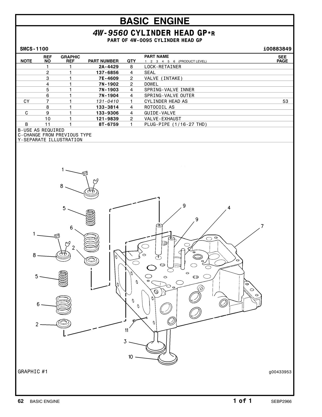 137-6856 SEAL (VALVE STEM) CAT parts manual diagram