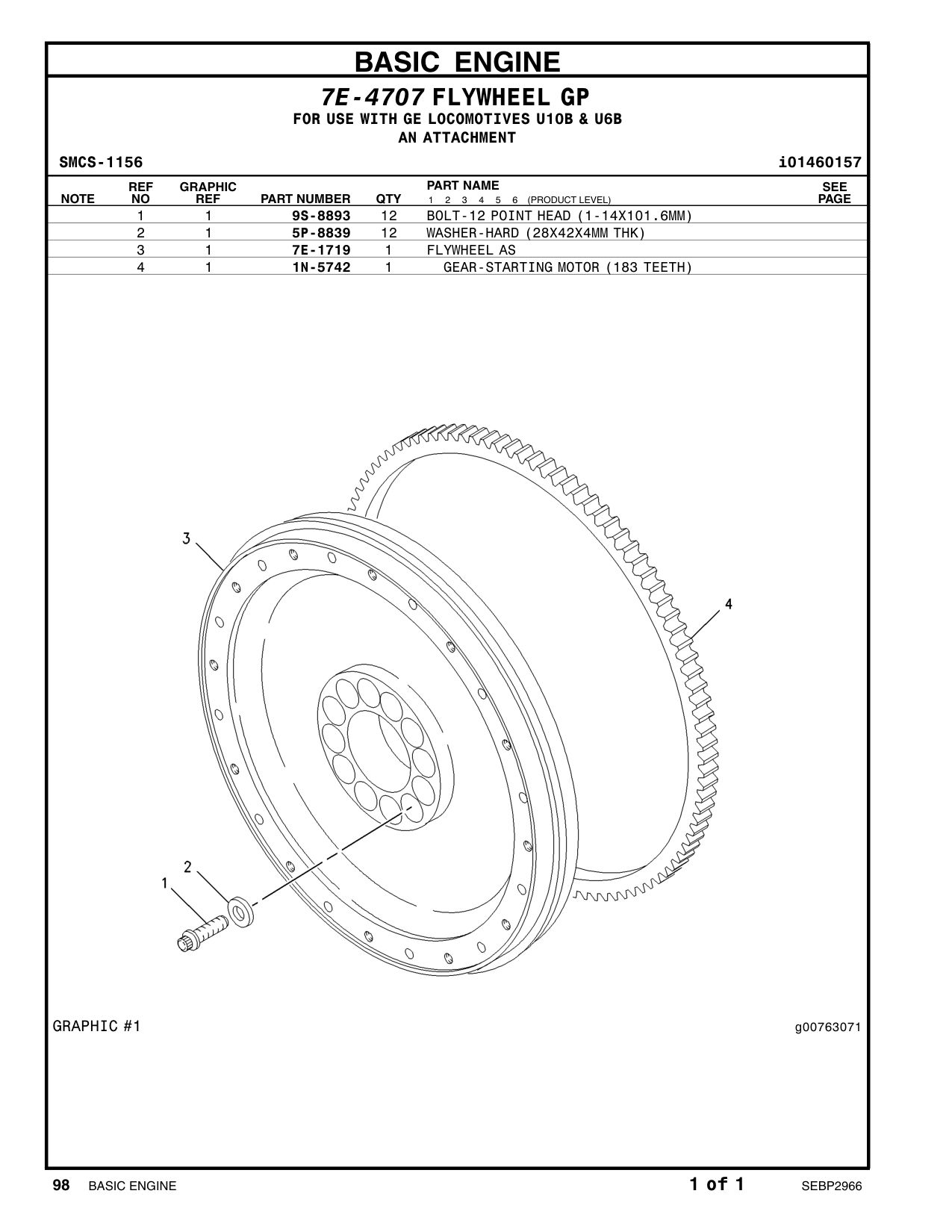 1N-5742 GEAR-STARTING MOTOR (183 TEETH) CAT parts manual diagram