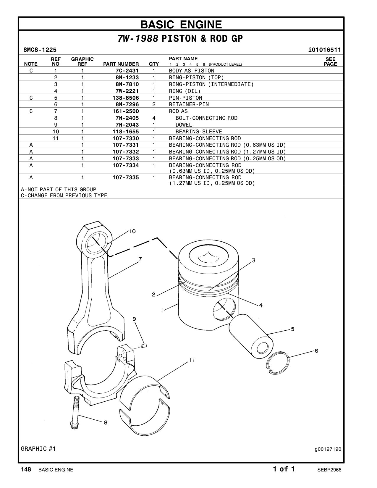 118-1655 BEARING-SLEEVE CAT parts manual diagram