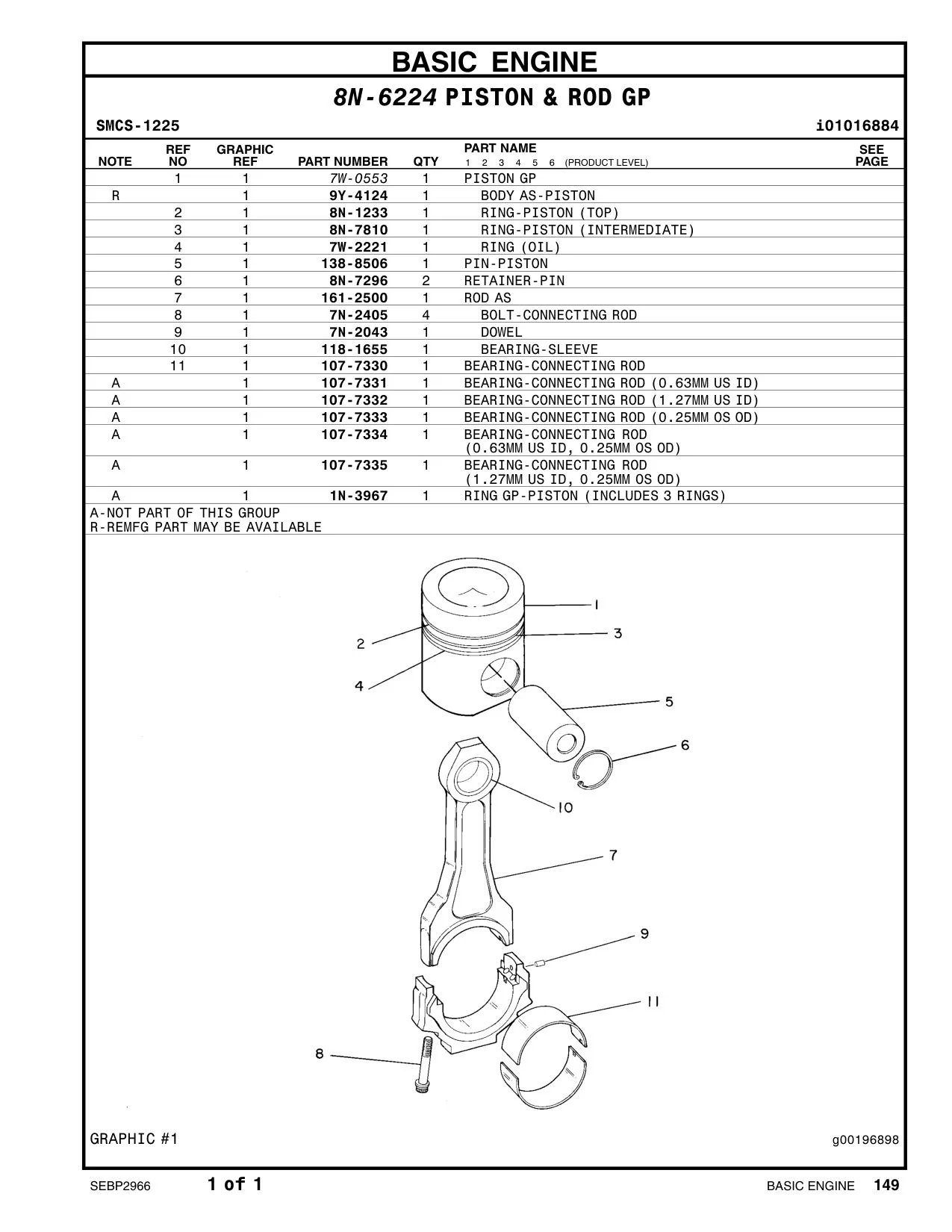 7W-0553 PISTON GP CAT parts manual diagram