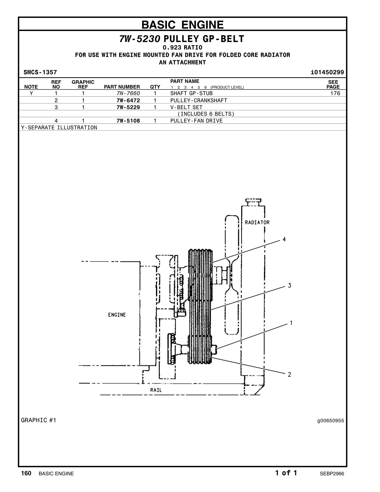 7W-6472 PULLEY-CRANKSHAFT CAT parts manual diagram
