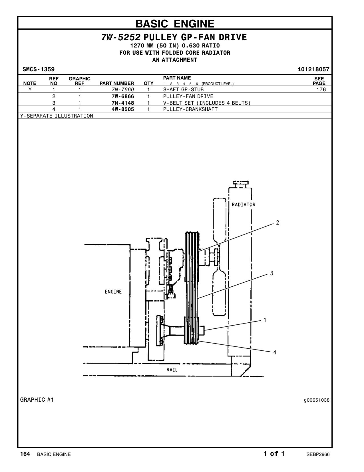 7N-4148 - V-BELT SET (INCLUDES 4-BELTS) (FAN DRIVE)