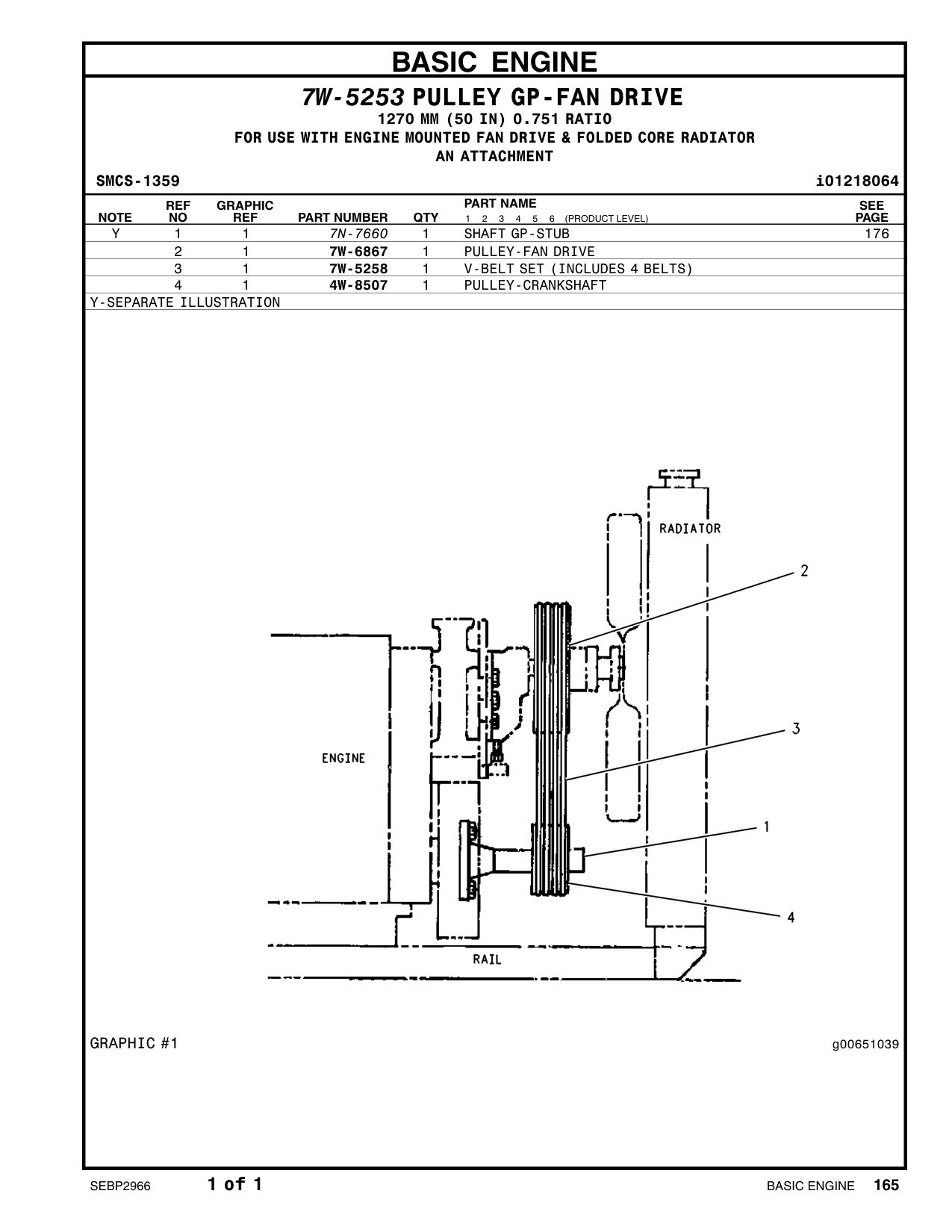 7W-6867 - PULLEY-FAN DRIVE