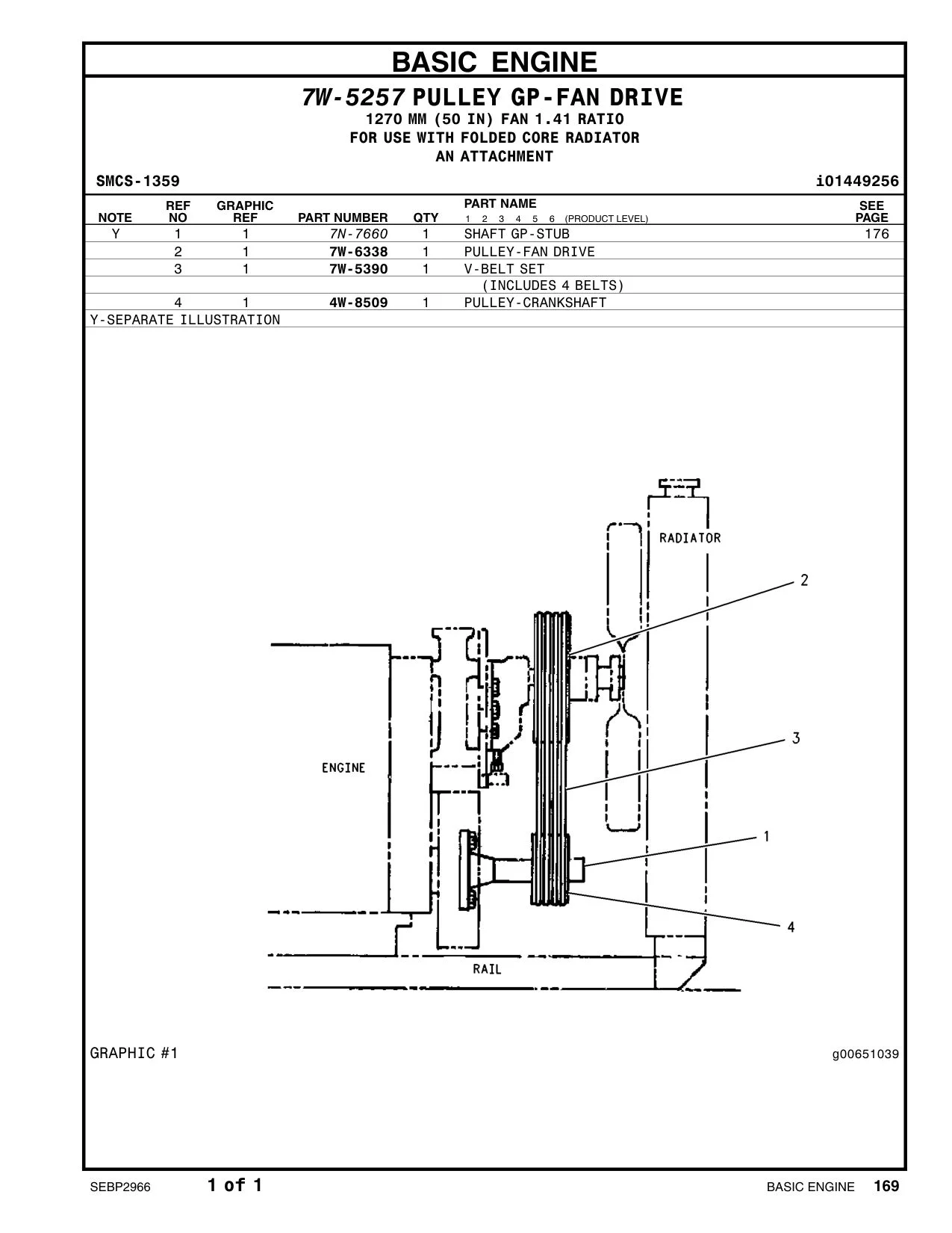 4W-8509 PULLEY-CRANKSHAFT CAT parts manual diagram