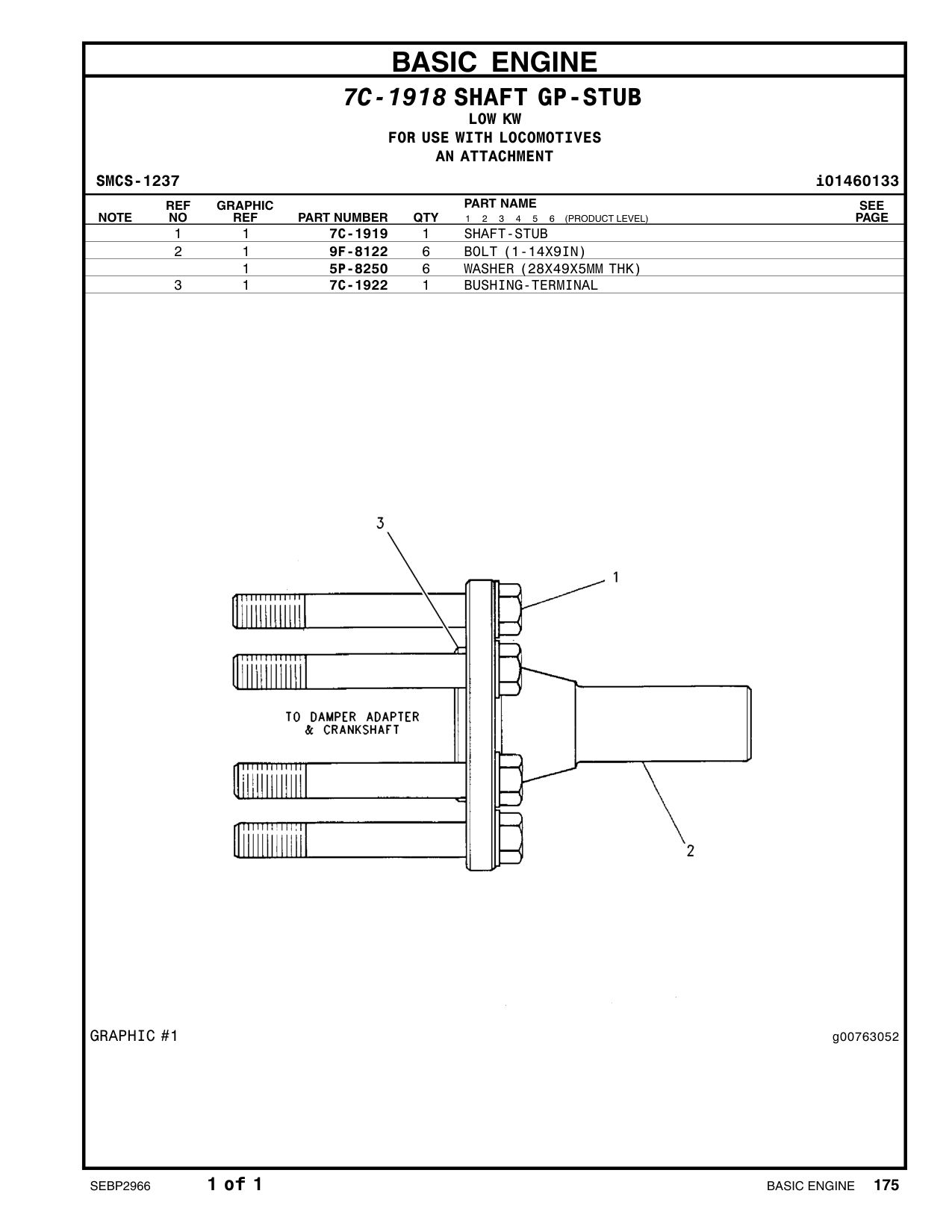 9F-8122 BOLT (1-14X9-IN) CAT parts manual diagram
