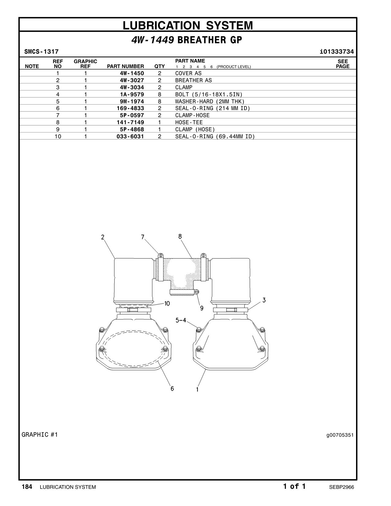 4W-1450 COVER AS CAT parts manual diagram