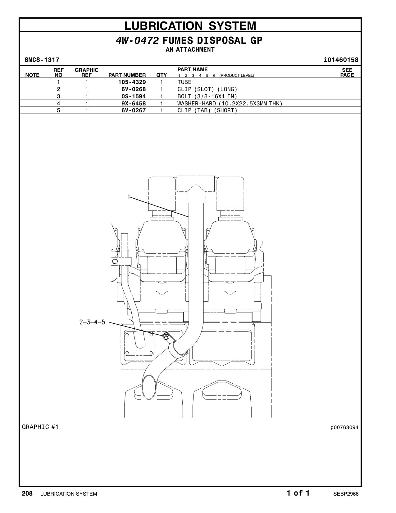 105-4329 TUBE CAT parts manual diagram