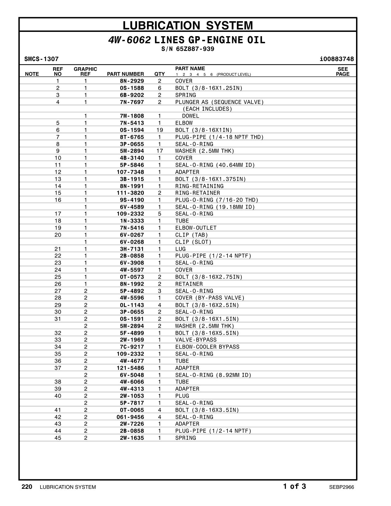 121-5486 ADAPTER · S/N 65Z887-939 CAT parts manual diagram