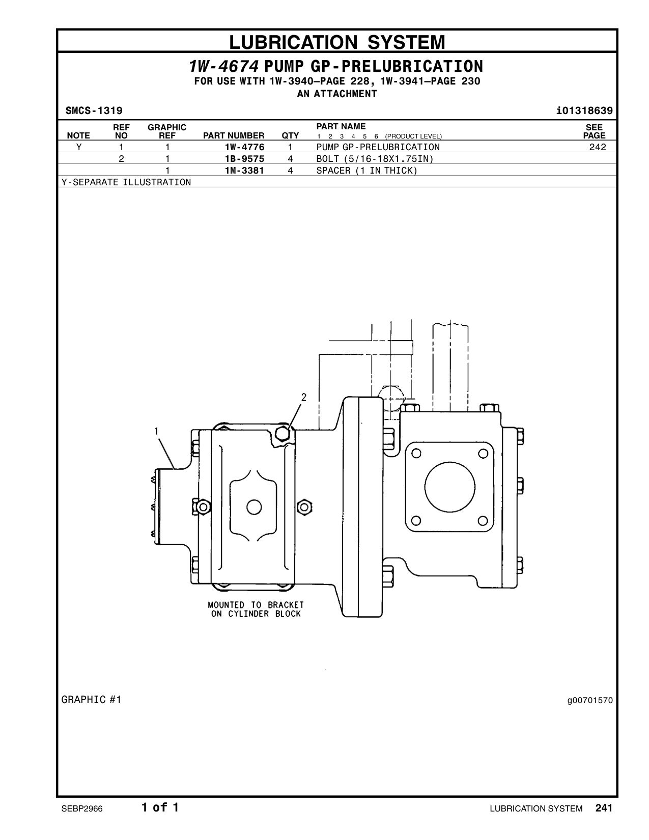 1M-3381 SPACER (0.438X0.75X1-IN THK) CAT parts manual diagram