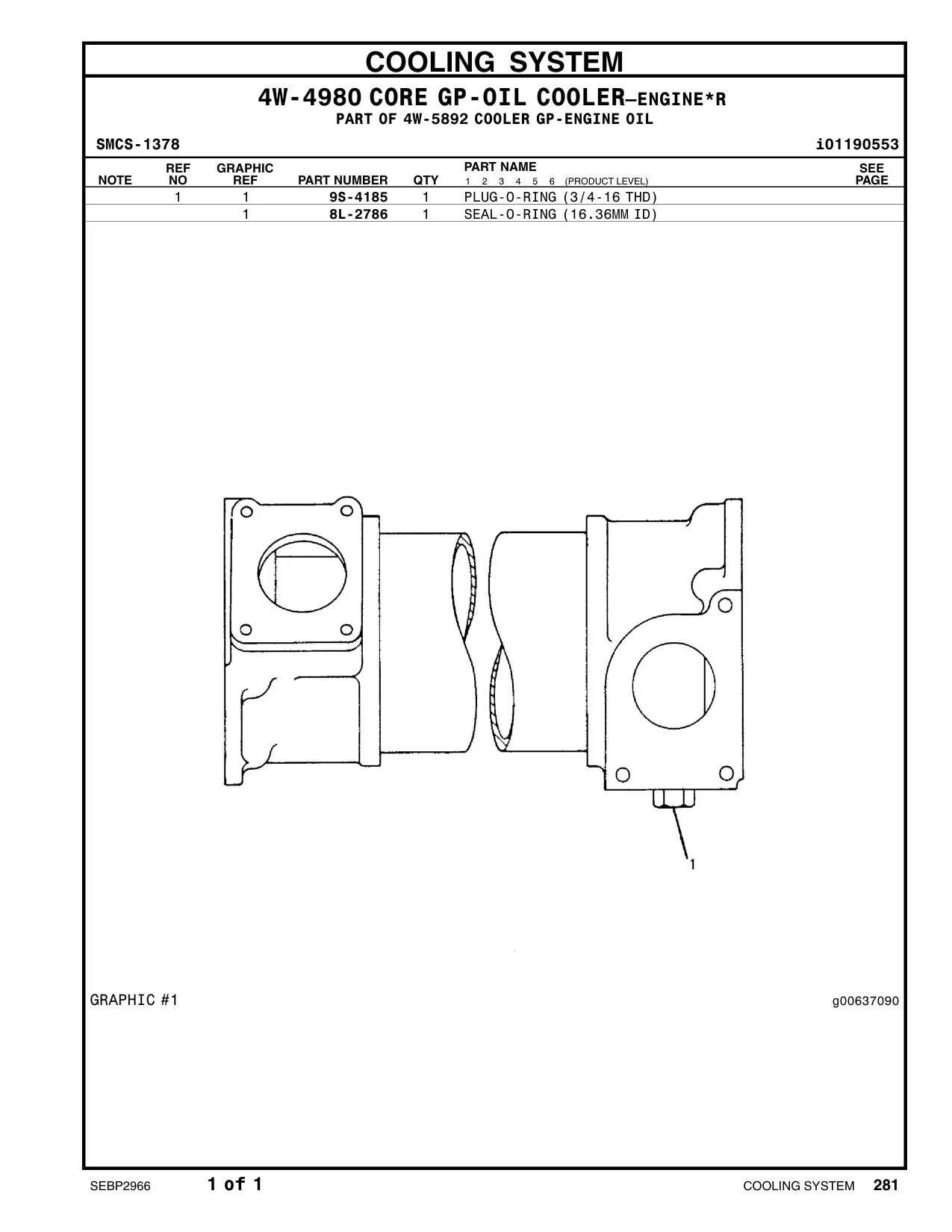 8L-2786 - SEAL-O-RING (16.36MM ID)