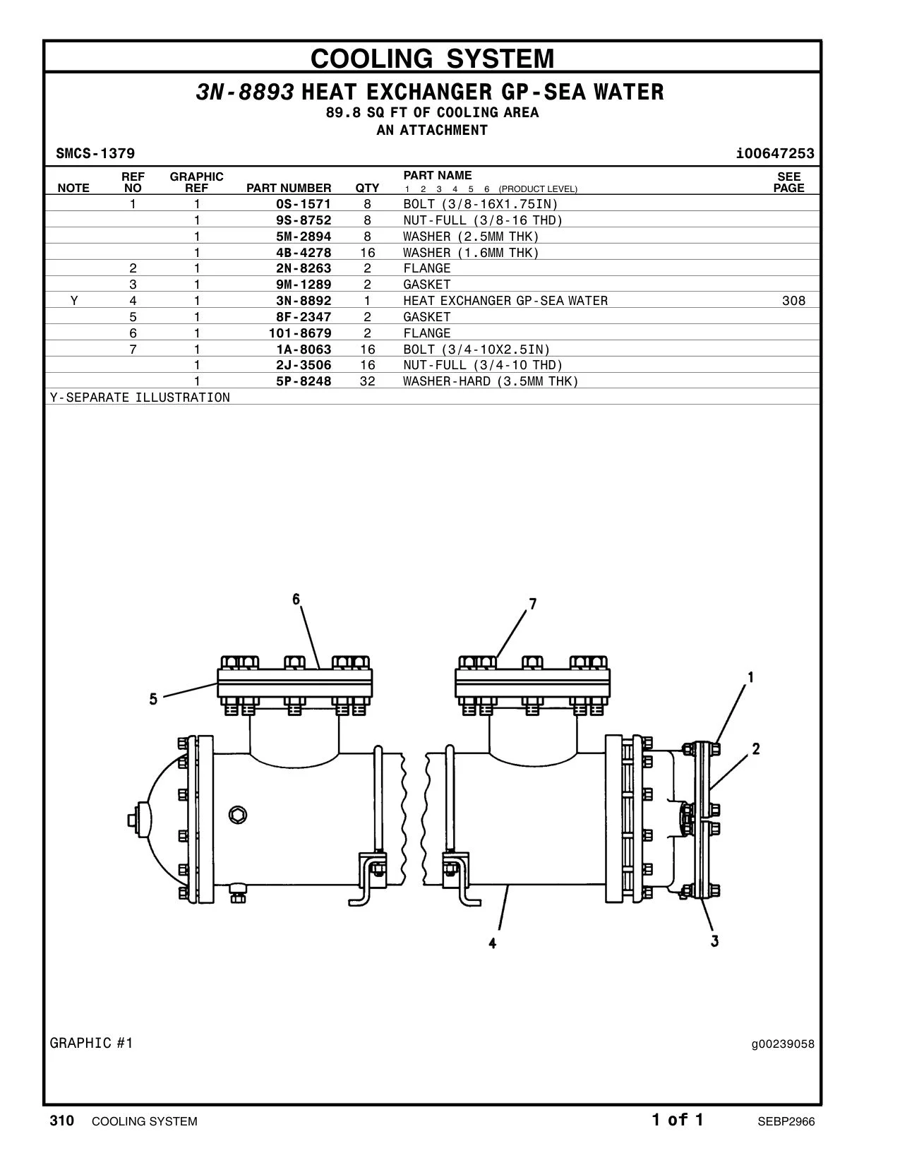 101-8679 FLANGE CAT parts manual diagram