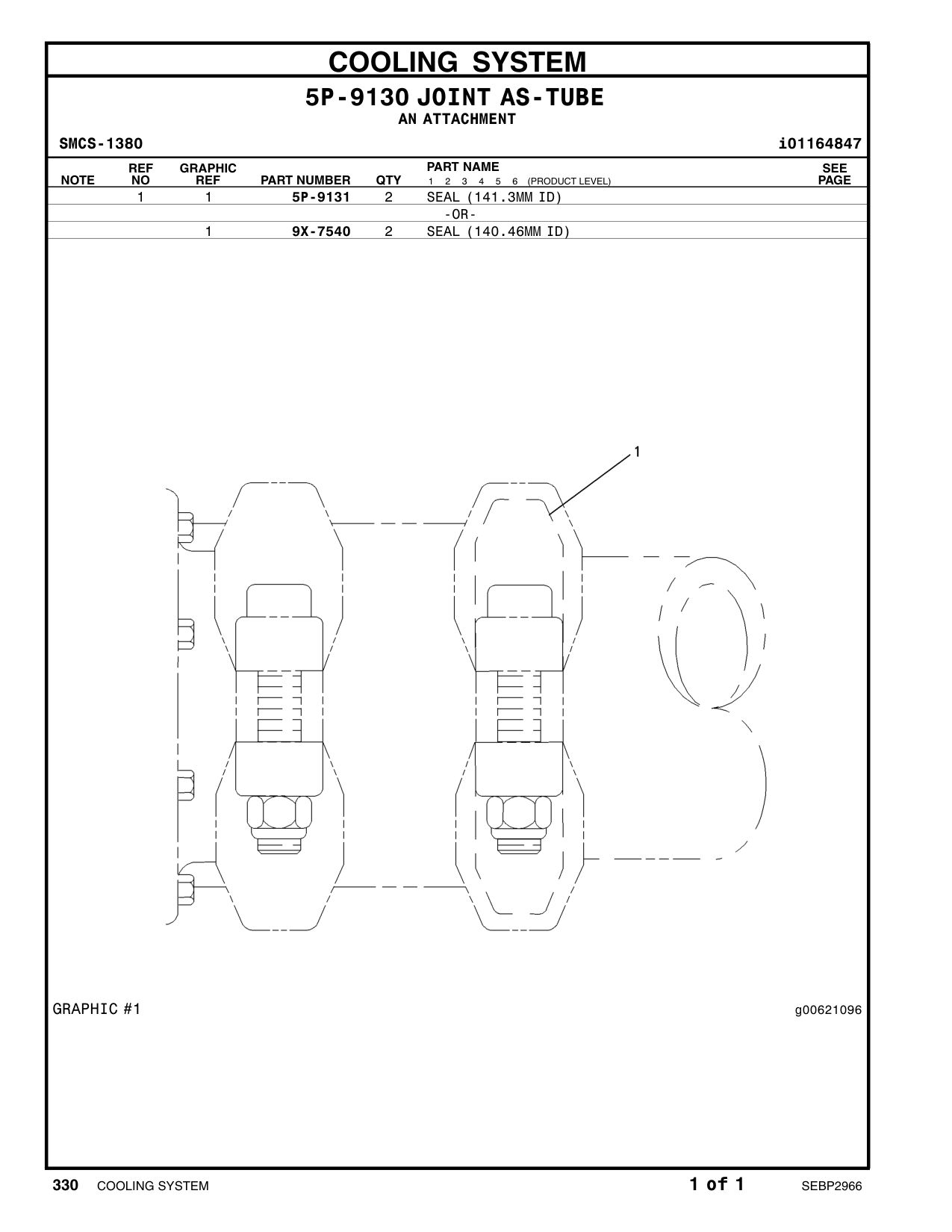 5P-9131 SEAL (141.3MM ID) CAT parts manual diagram