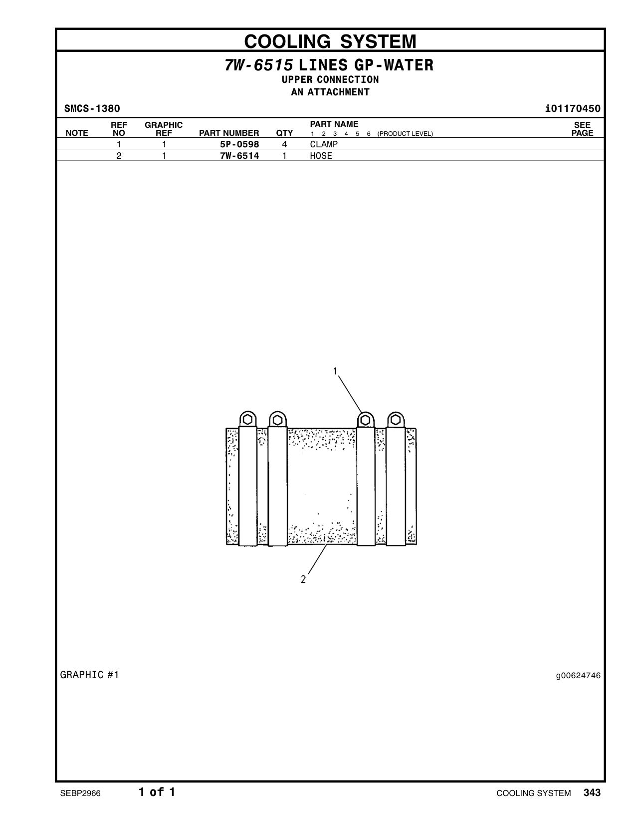 7W-6514 HOSE CAT parts manual diagram