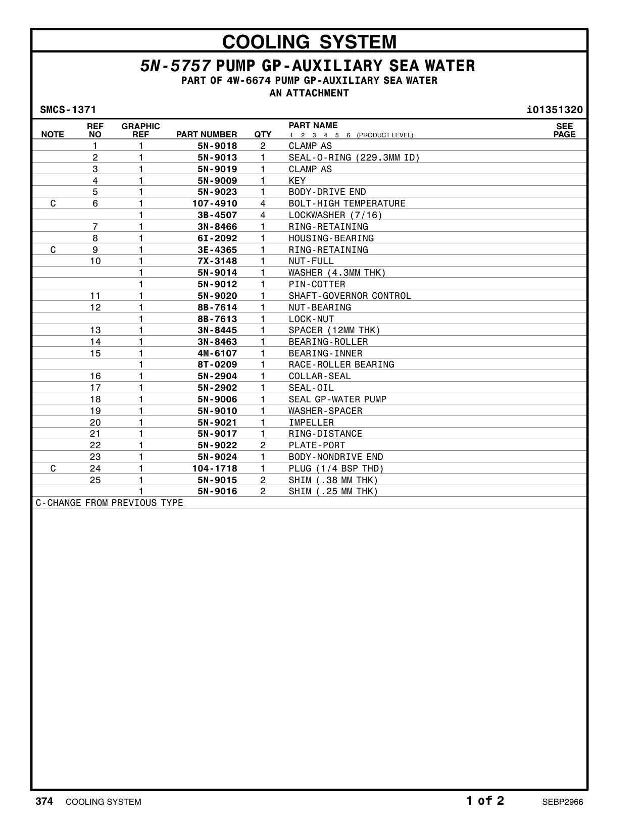 8B-7613 LOCK-NUT CAT parts manual diagram