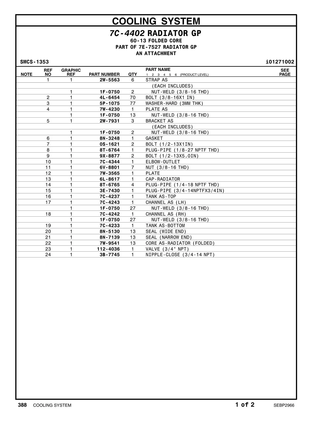 8N-7139 SEAL (NARROW END) CAT parts manual diagram