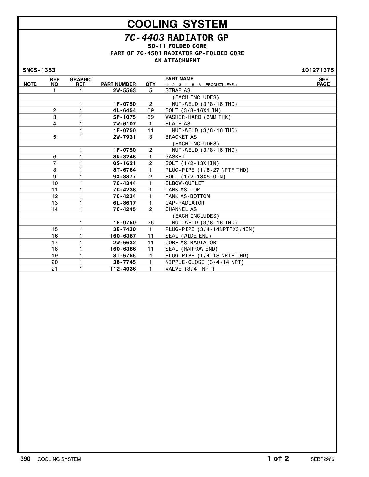 7C-4245 CHANNEL AS CAT parts manual diagram