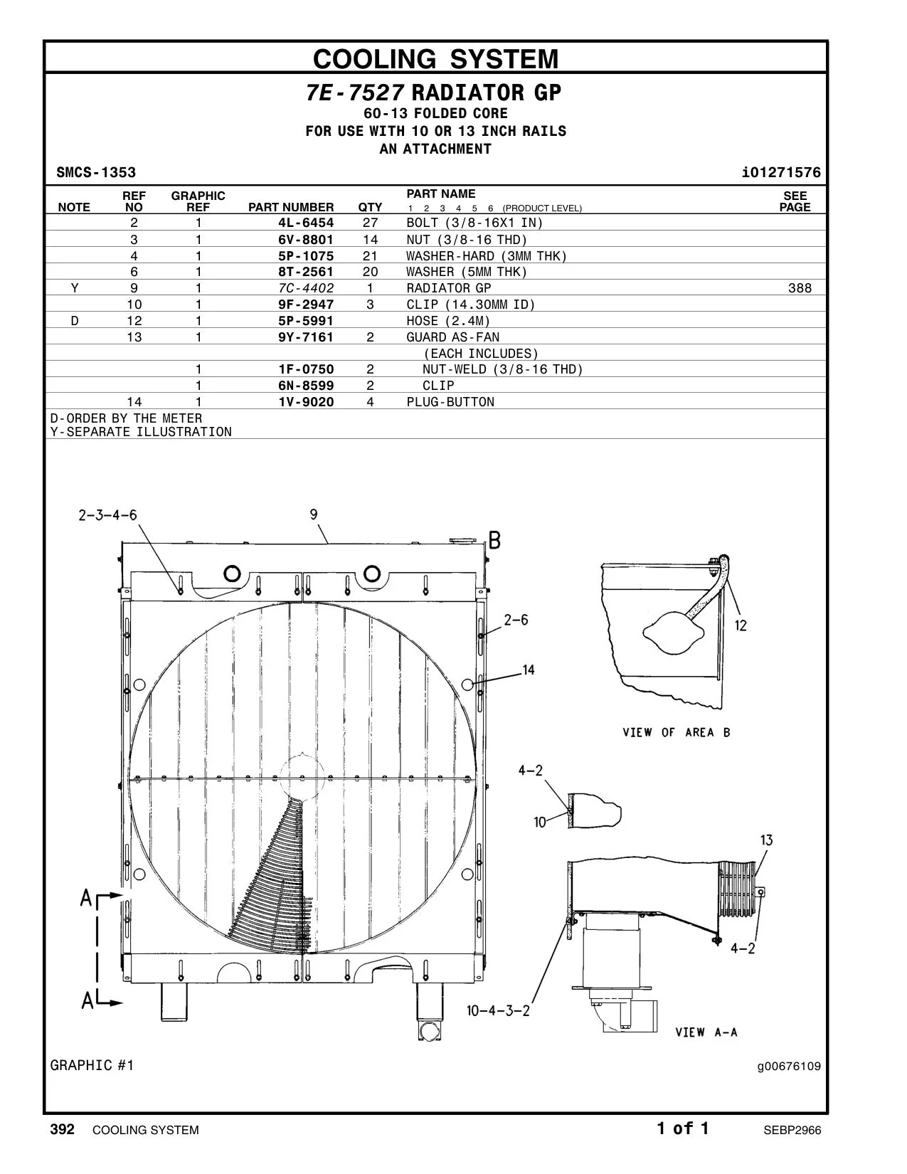 9Y-7161 GUARD AS-FAN CAT parts manual diagram