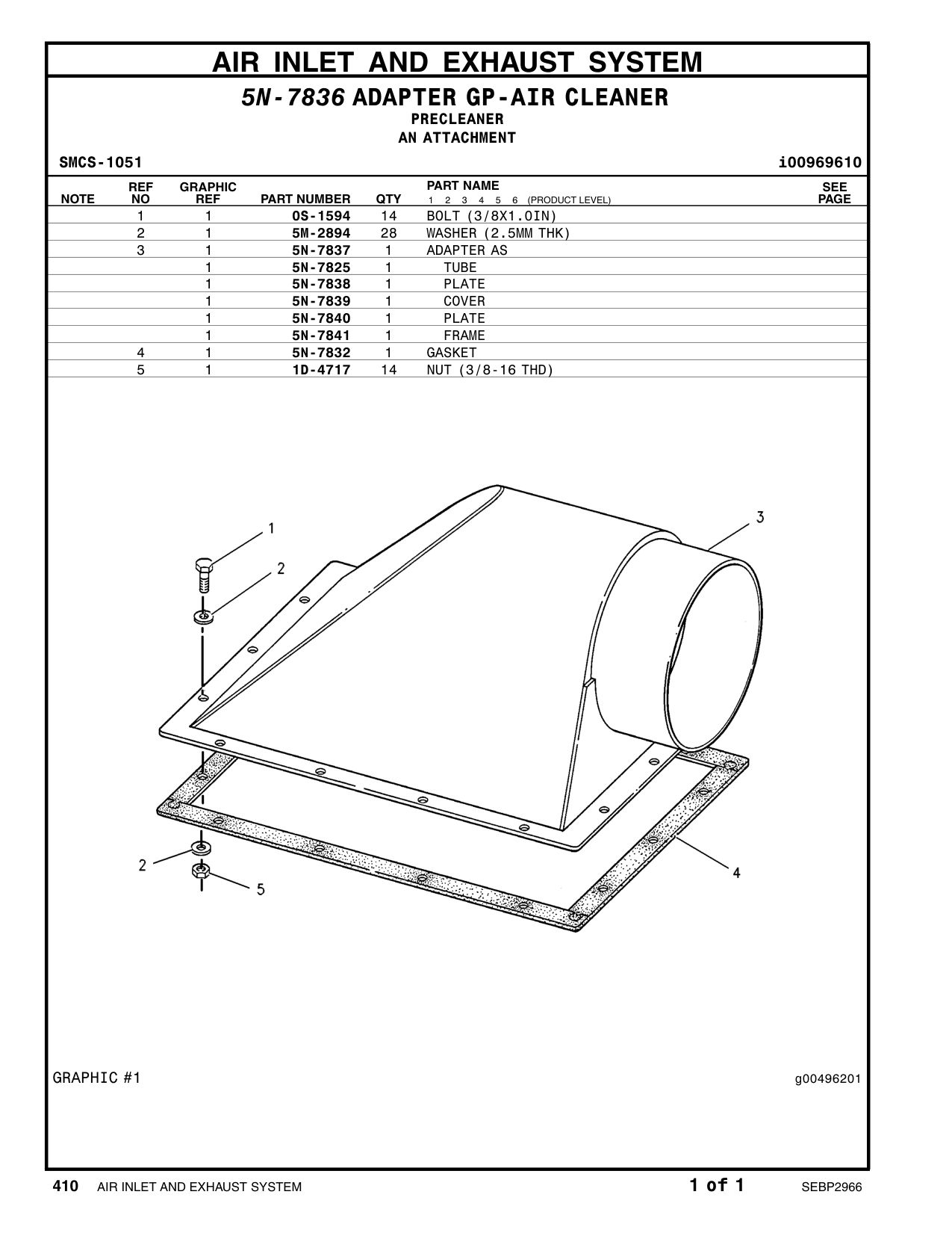 5N-7832 GASKET CAT parts manual diagram