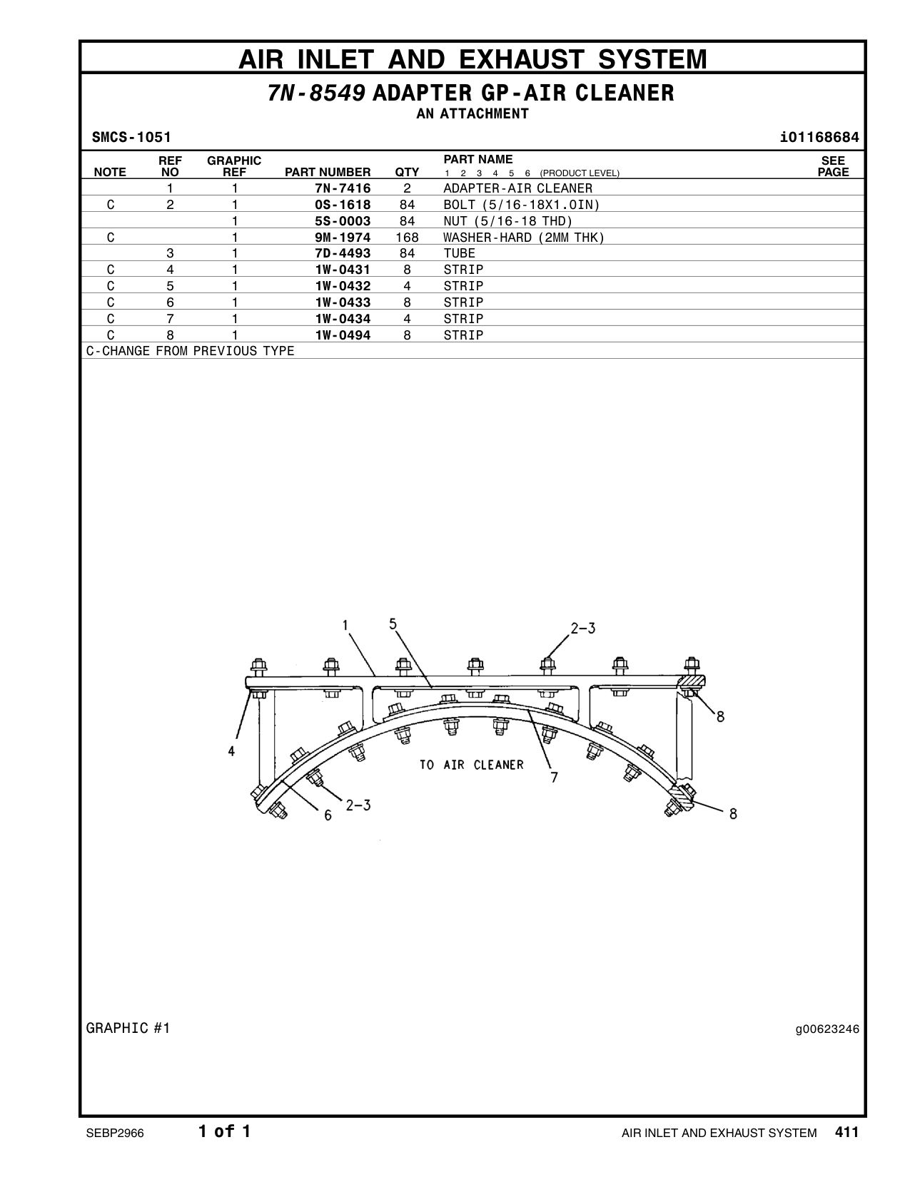 7D-4493 TUBE CAT parts manual diagram