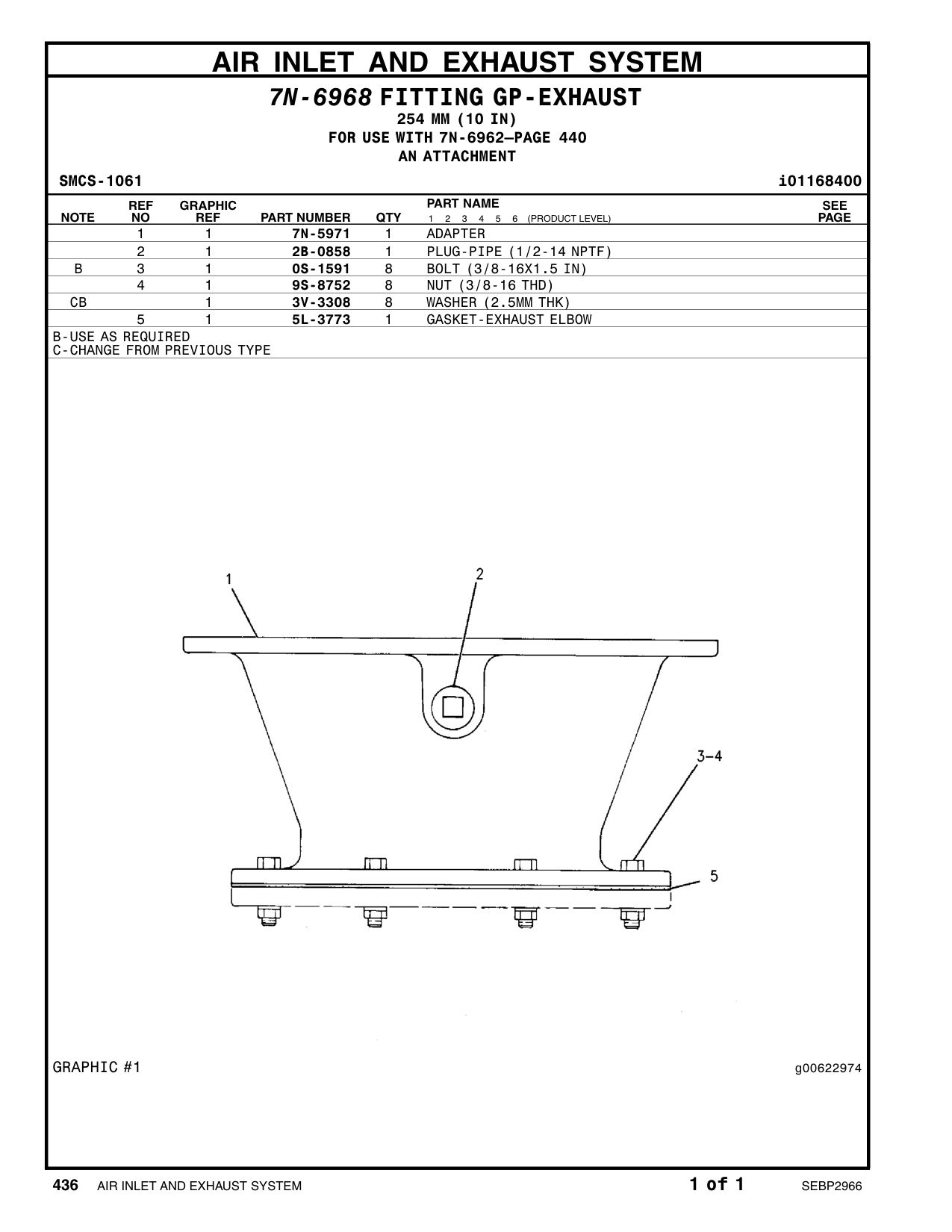 7N-5971 ADAPTER CAT parts manual diagram