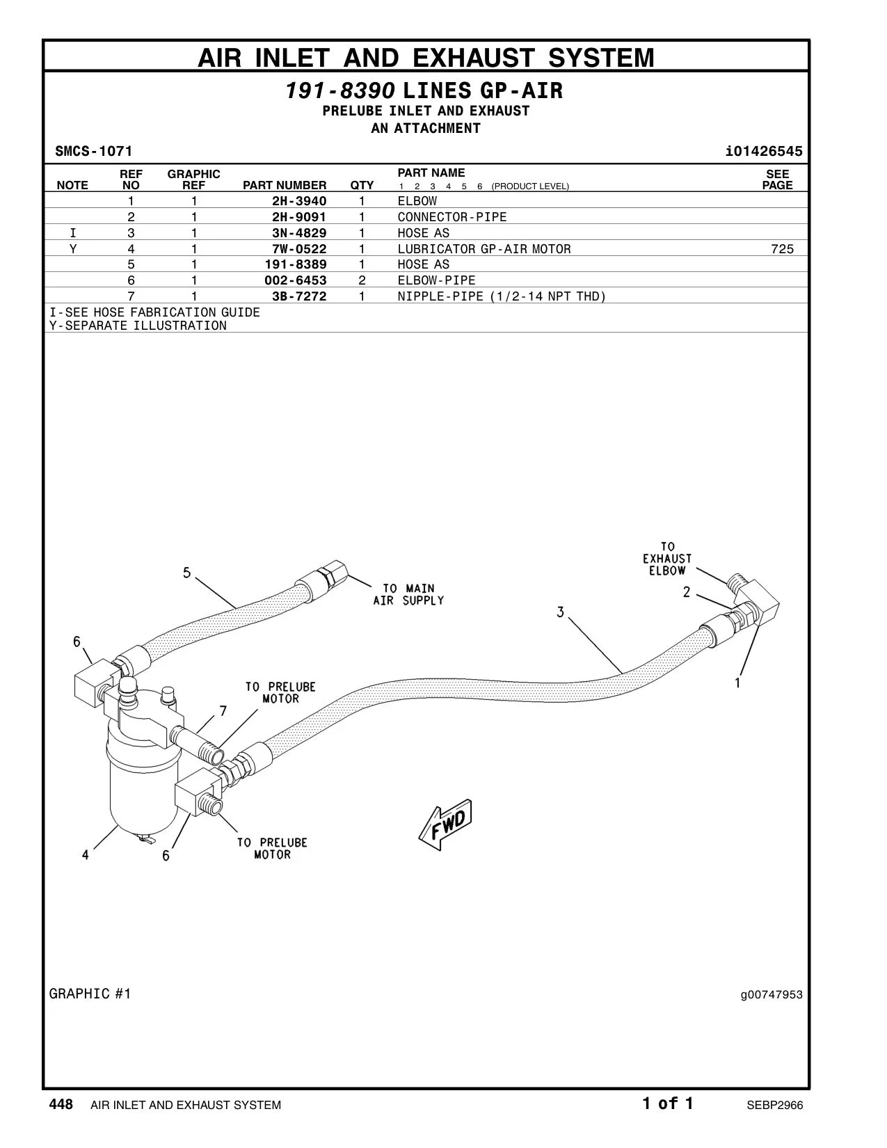 191-8389 HOSE AS CAT parts manual diagram