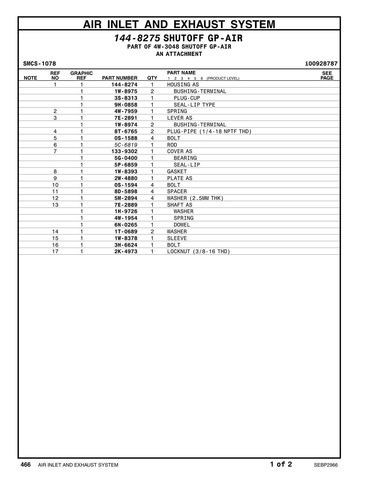 133-9302 COVER AS CAT parts manual diagram