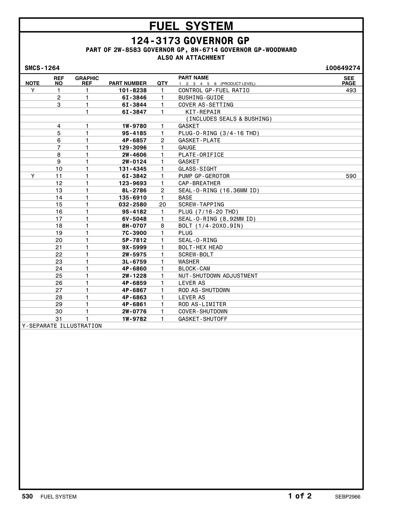 1W-9780 GASKET CAT parts manual diagram
