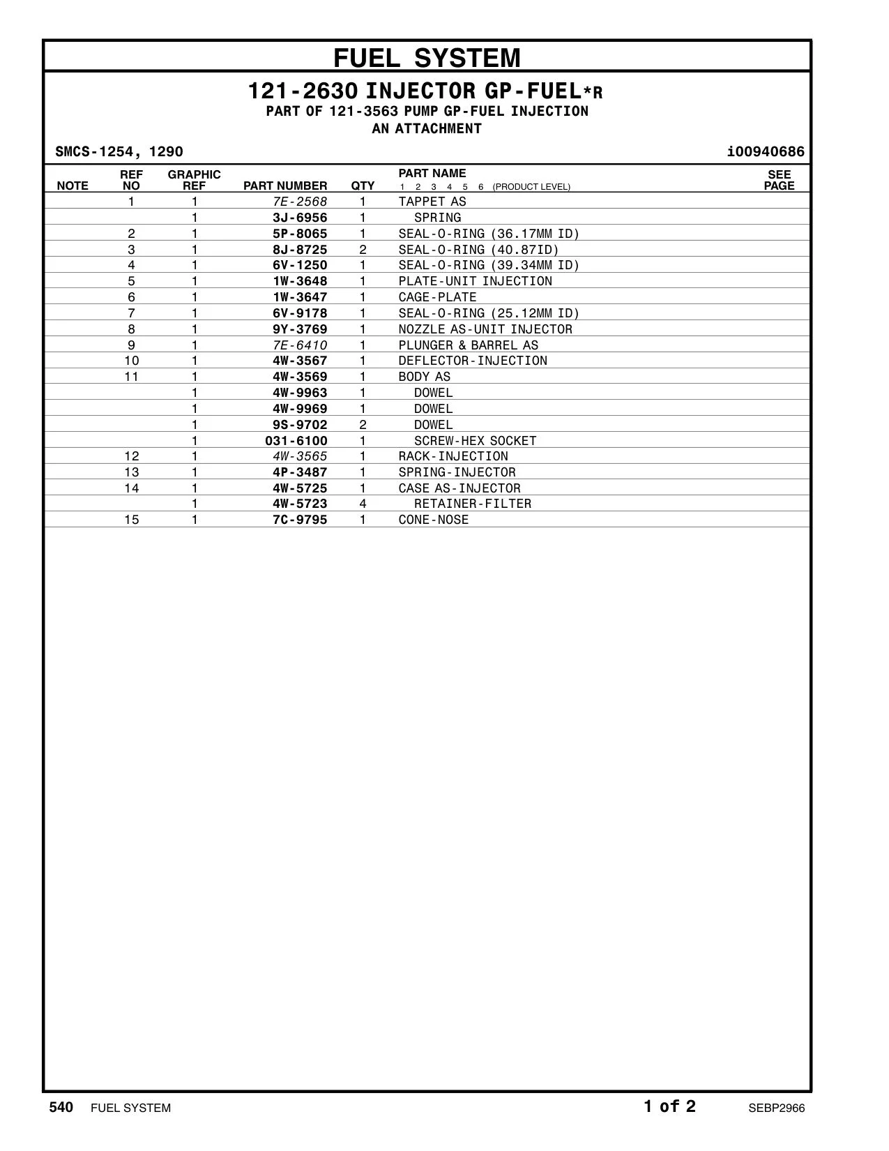 9S-9702 DOWEL CAT parts manual diagram