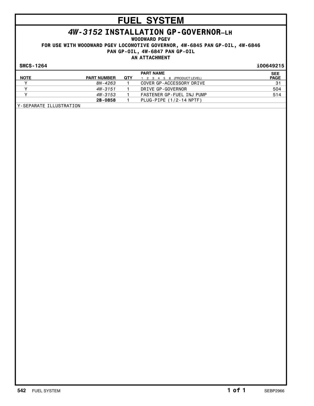 4W-3153 - FASTENER GP-FUEL INJ PUMP