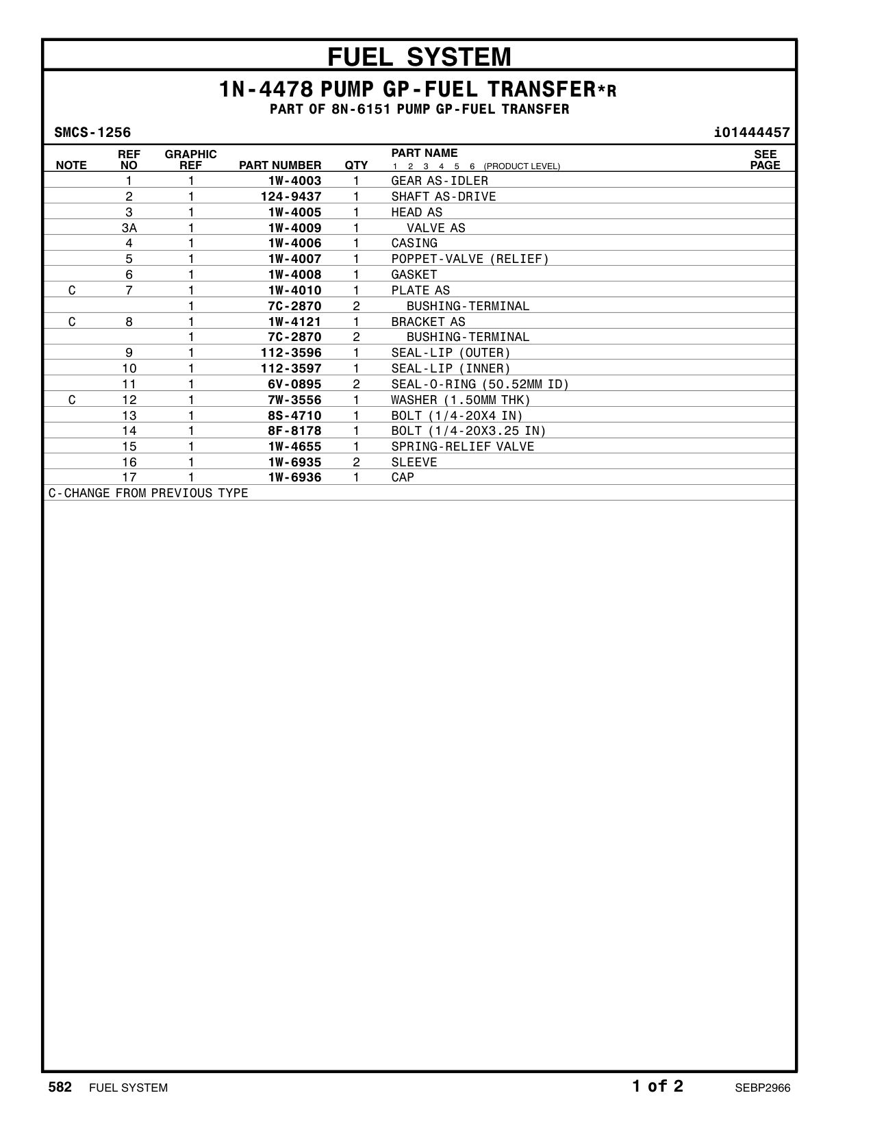1W-6936 CAP CAT parts manual diagram