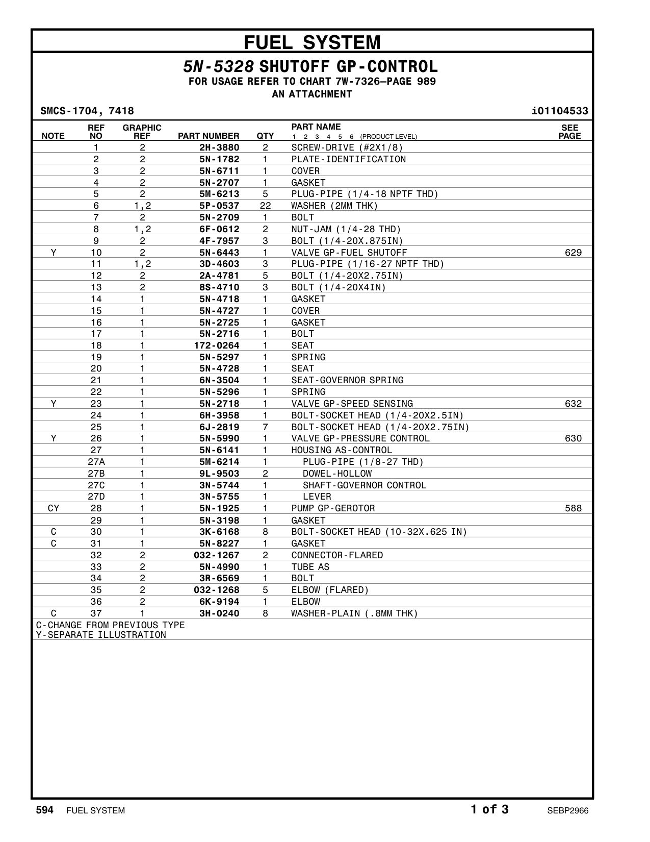 5N-2707 GASKET CAT parts manual diagram
