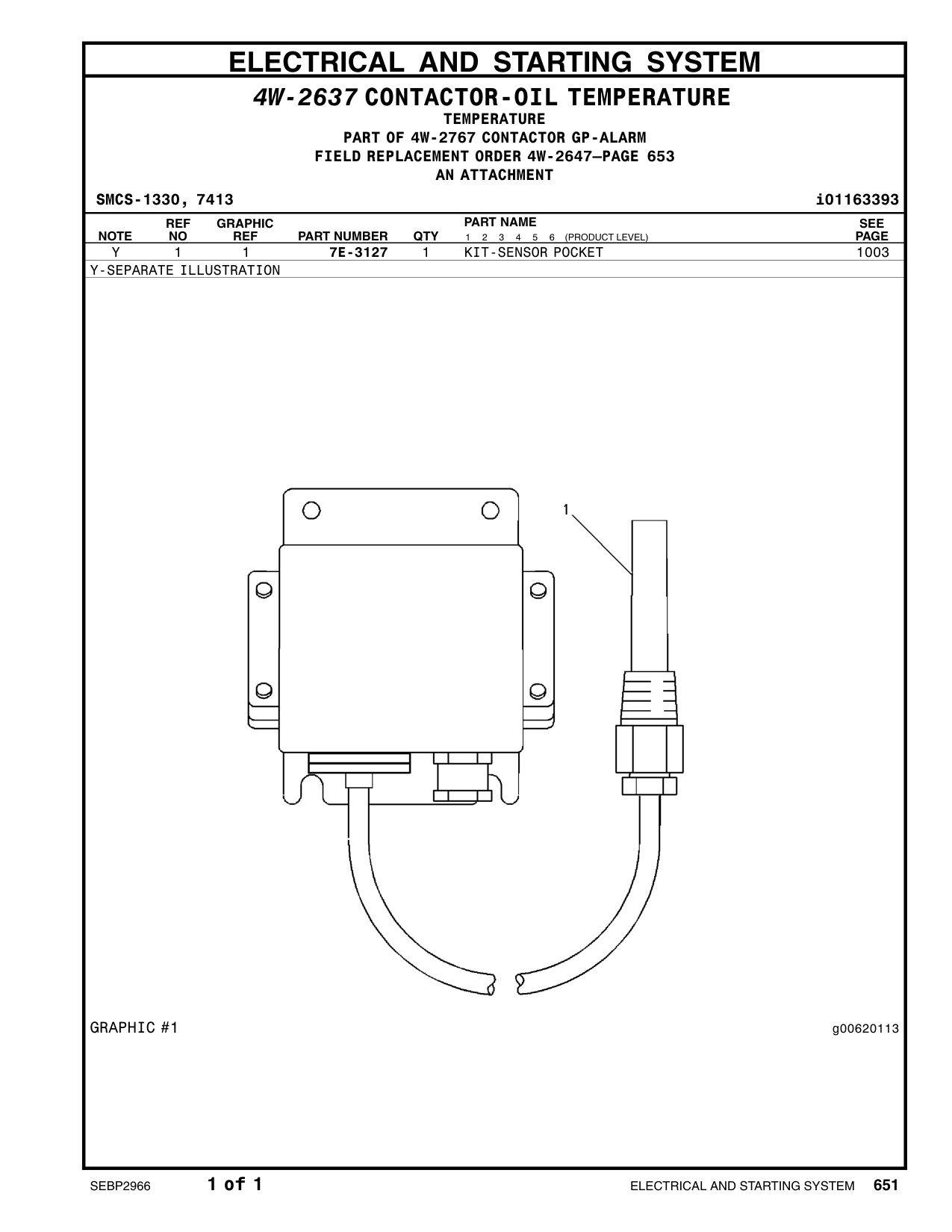 7E-3127 - KIT-SENSORPOCKET(TEMPERATURECONTACTOR)