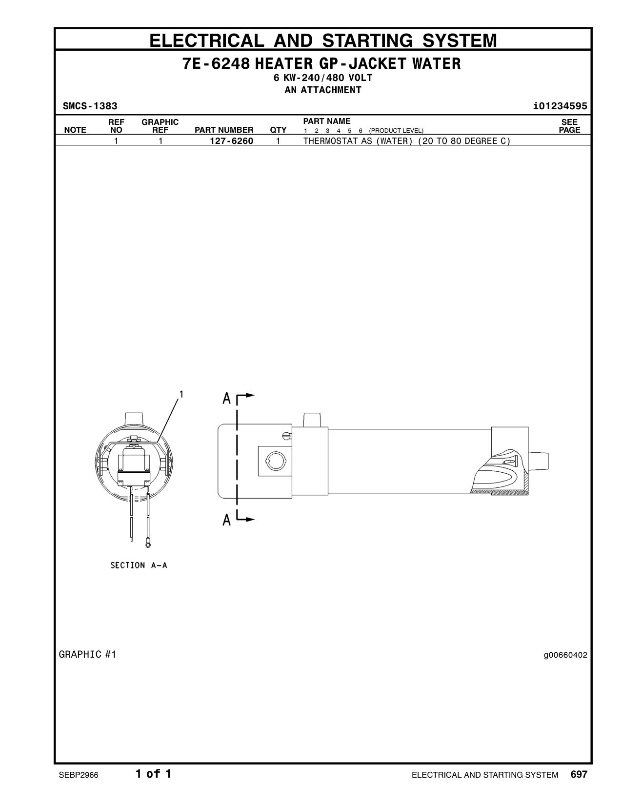 127-6260 - THERMOSTAT AS (20-DEG C TO 80-DEG C) (JACKET