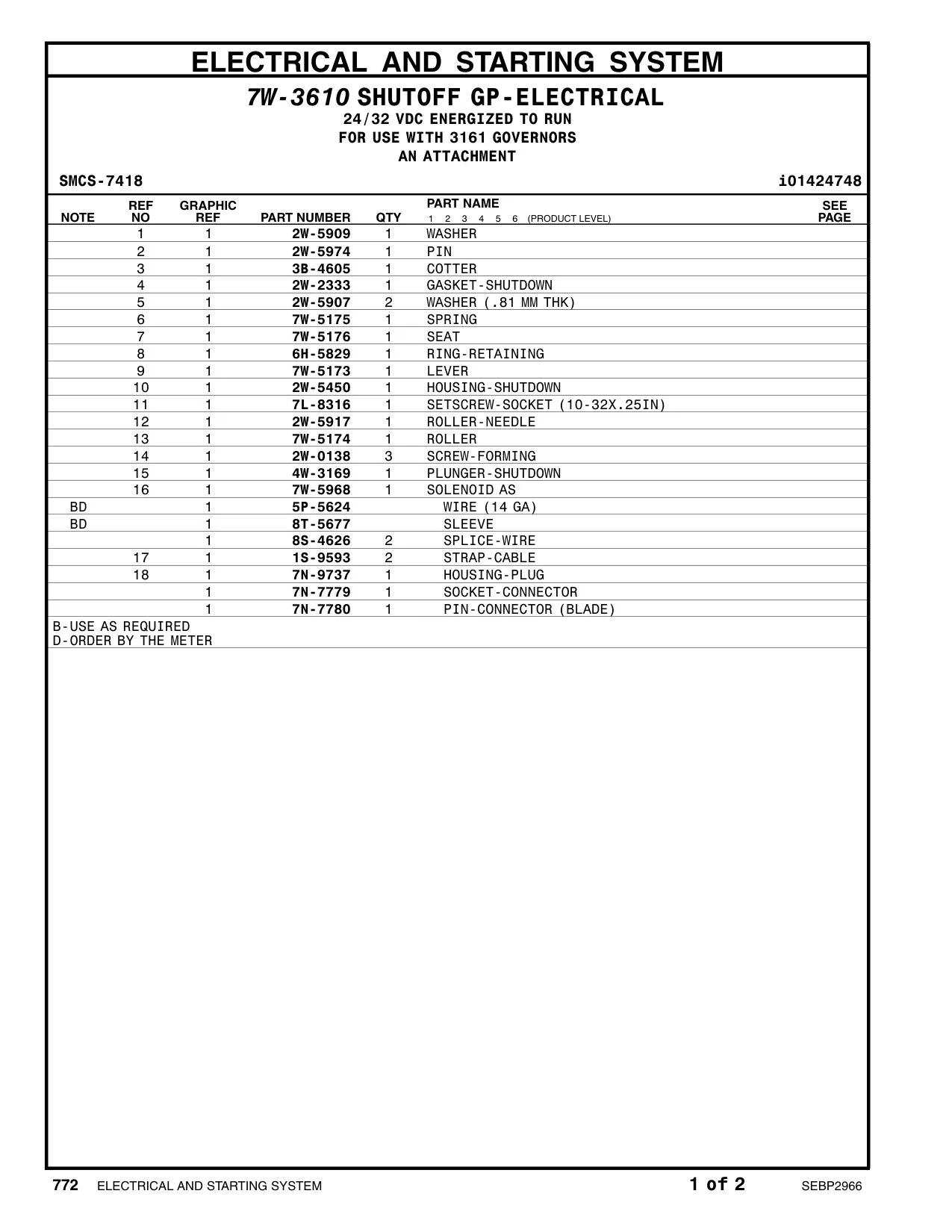 7W-5174 ROLLER CAT parts manual diagram