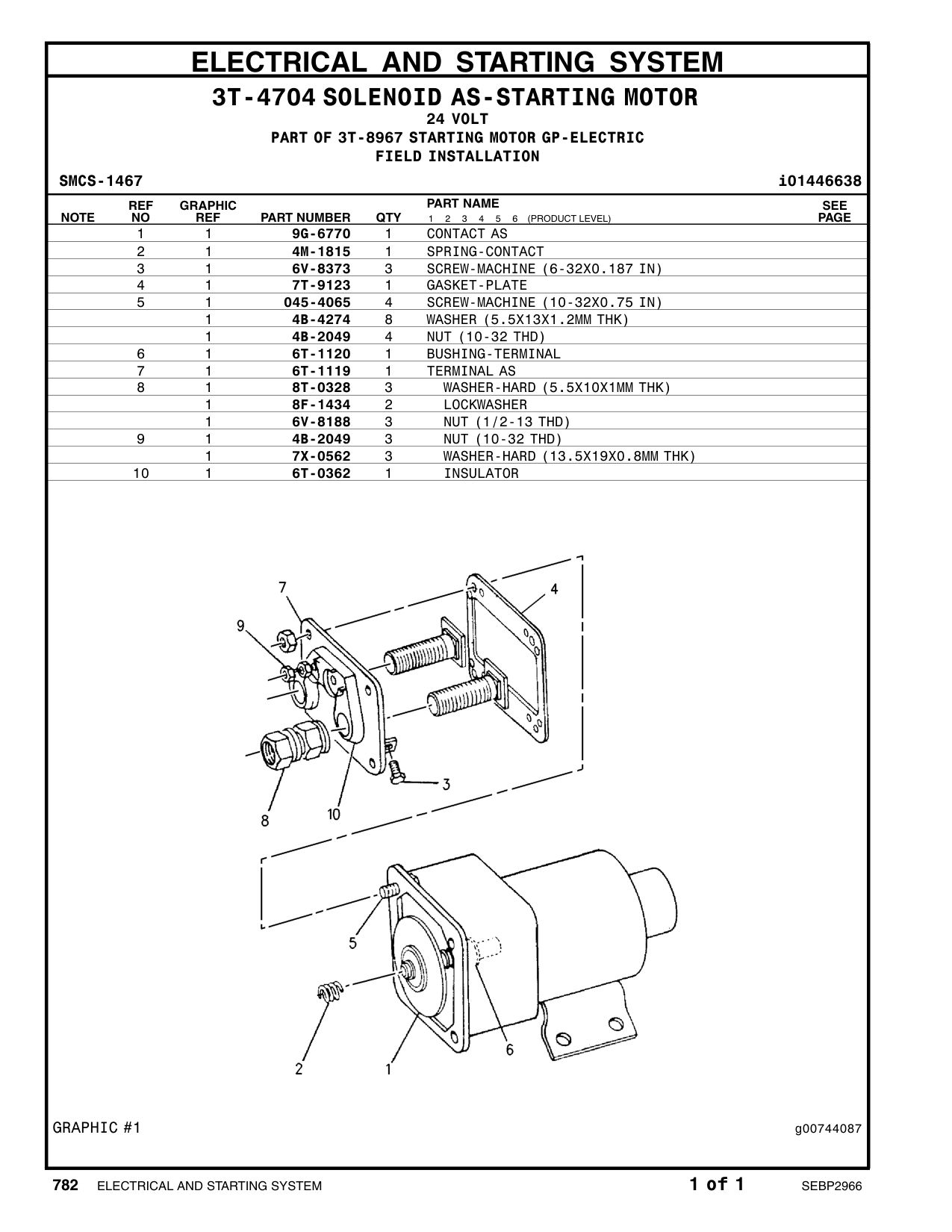 6T-1119 TERMINAL AS CAT parts manual diagram