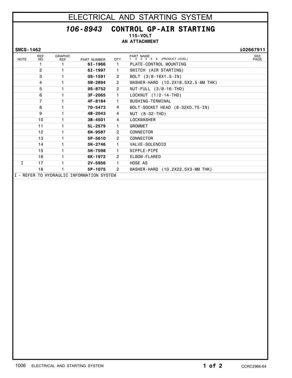 5L-2579 GROMMET CAT parts manual diagram