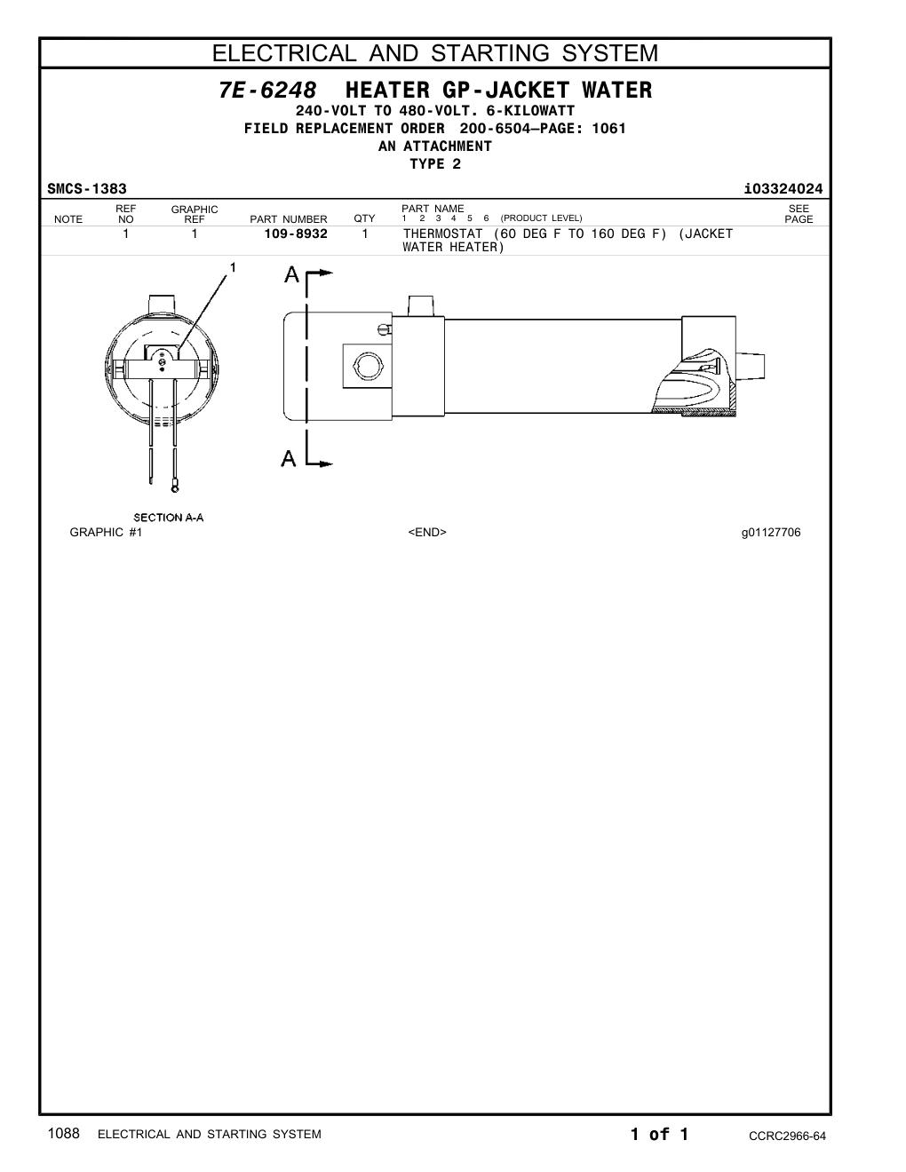109-8932 - THERMOSTAT (60 DEG F TO 160 DEG F) (JACKET