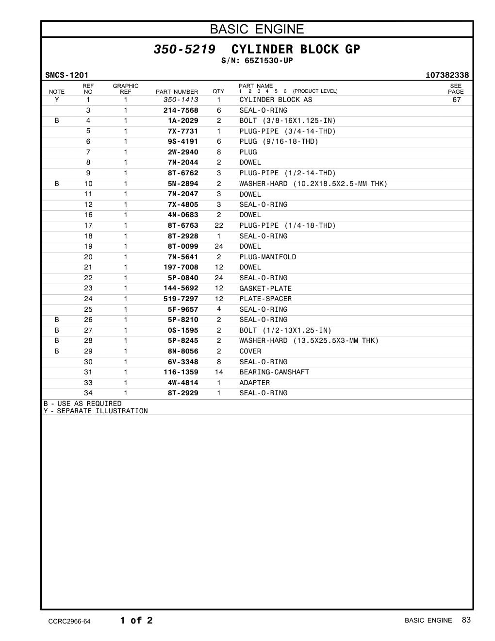519-7297 PLATE-SPACER · S/N 65Z1530-UP CAT parts manual diagram