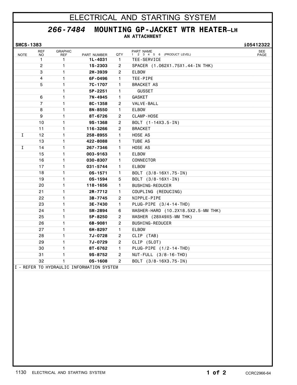 7J-0728 CLIP (TAB) CAT parts manual diagram
