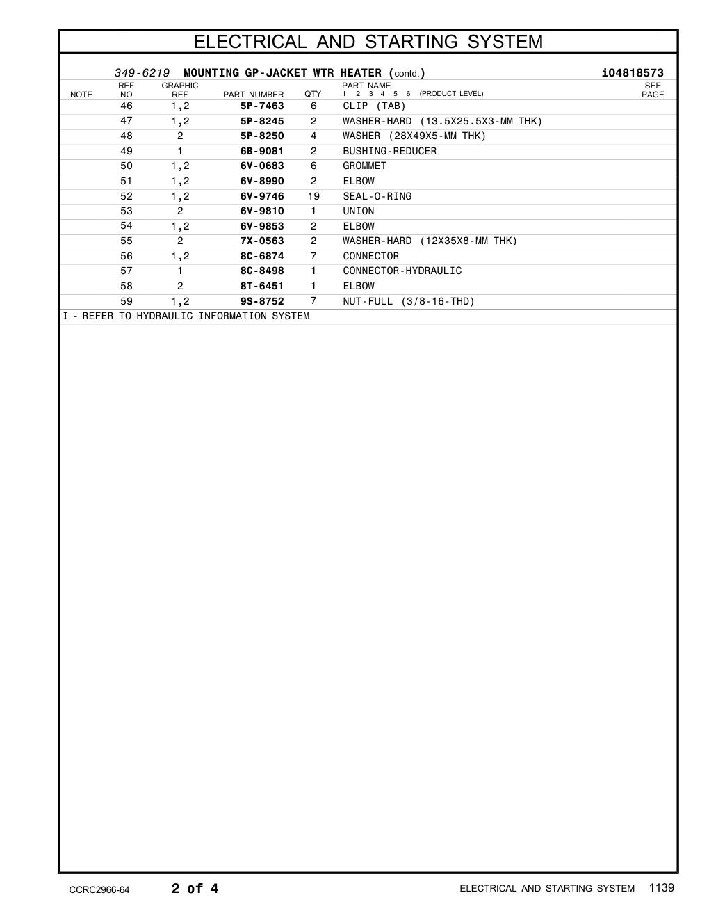 7X-0563 WASHER-HARD (12X35X8-MM THK) CAT parts manual diagram